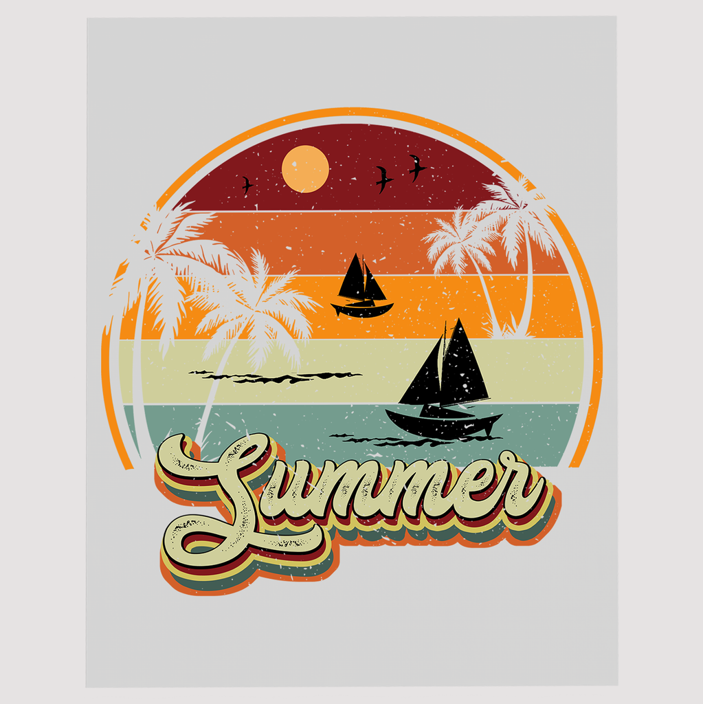 Vintage Sunset Sailboat DTF Transfer