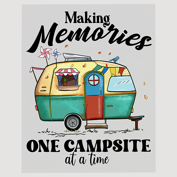 Vintage Camper DTF Transfer - Making Memories Camping Design