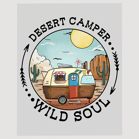 Desert Camper DTF Transfer - Wild Soul Camping Circle