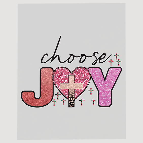 Choose Joy Cross Ready to Press DTF Transfer