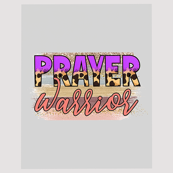 Sparkling Christian DTF Transfer - Prayer Warrior with Glitter Effect