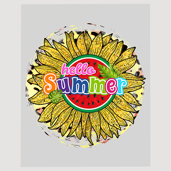 Summer Bloom and Fruit DTF Transfer - Sunflower and Watermelon Hello Summer