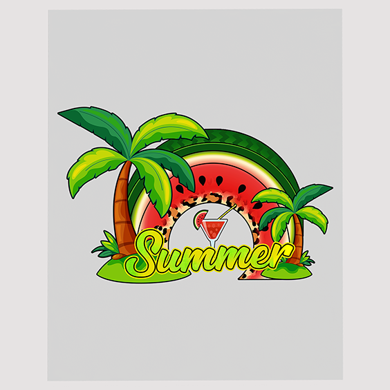 Tropical Summer - Vibrant DTF Transfer Design