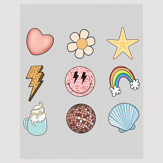 Cute Summer Icons Ready to Press DTF Transfer