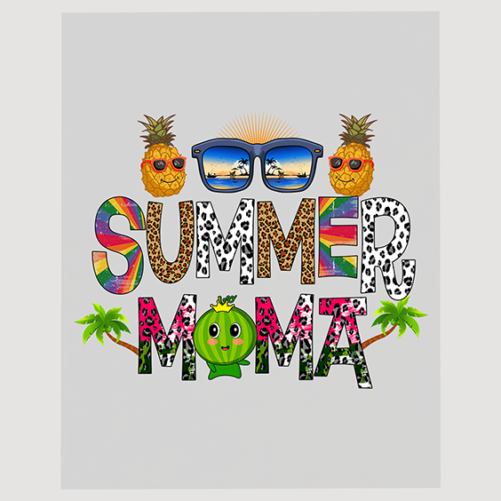 Summer Mom with Tropical Fruits and Sunglasses DTF Transfer