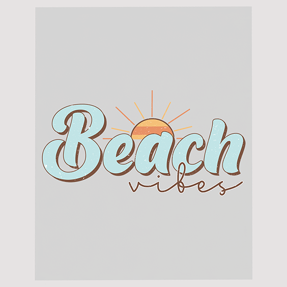 Retro Beach Vibes Sunset Design DTF Transfer