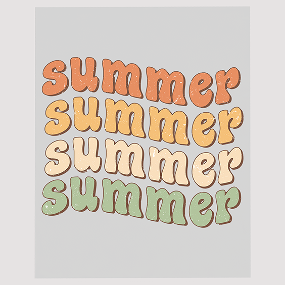 Colorful Summer Repeat Text DTF Transfer