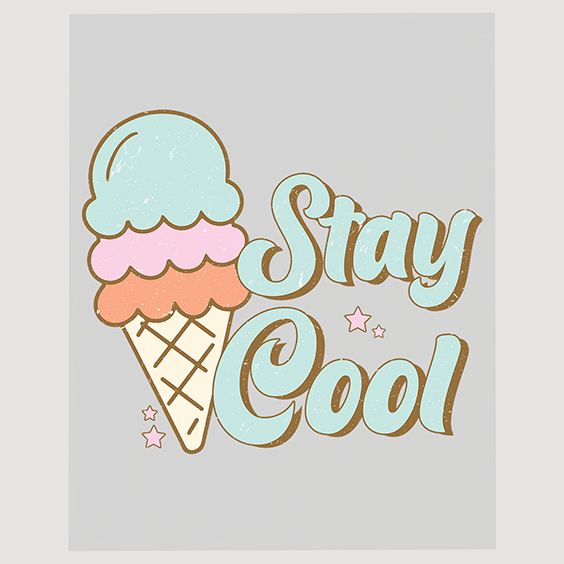 Stay Cool Ice Cream Cone DTF Transfer