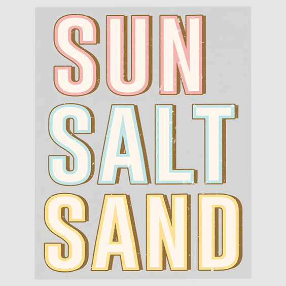 Sun Salt Sand Bold Text Beach DTF Transfer