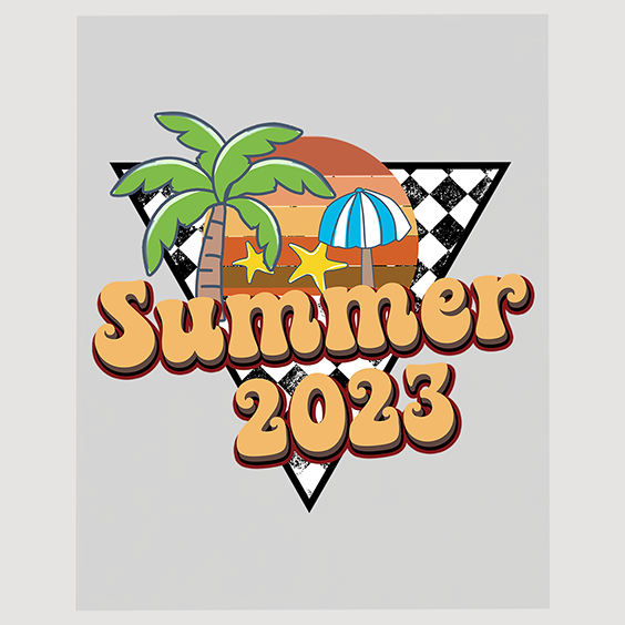 Summer 2023 Retro Diamond Beach T-Shirt Transfer