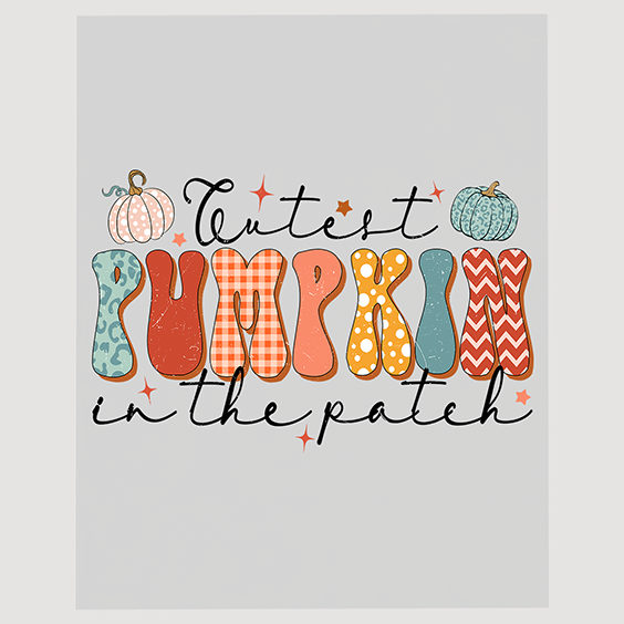 Adorable Harvest DTF Transfer - 'Cutest Pumpkin in the Patch' Design