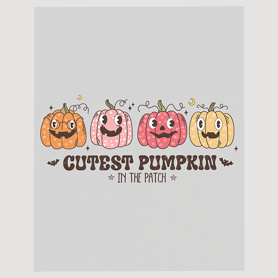 Adorable Pumpkin Family DTF Transfer - 'Cutest Pumpkin in the Patch'