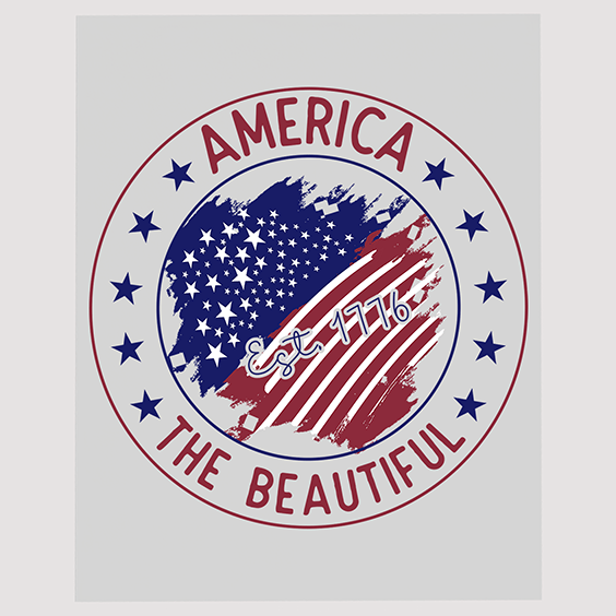 America The Beautiful Est. 1776 Patriotic Ready to Press DTF Transfer